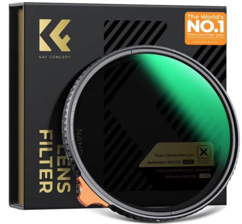 K&F CONCEPT 72mm True Color&超低反射 ND2-ND32 可変NDフィルター